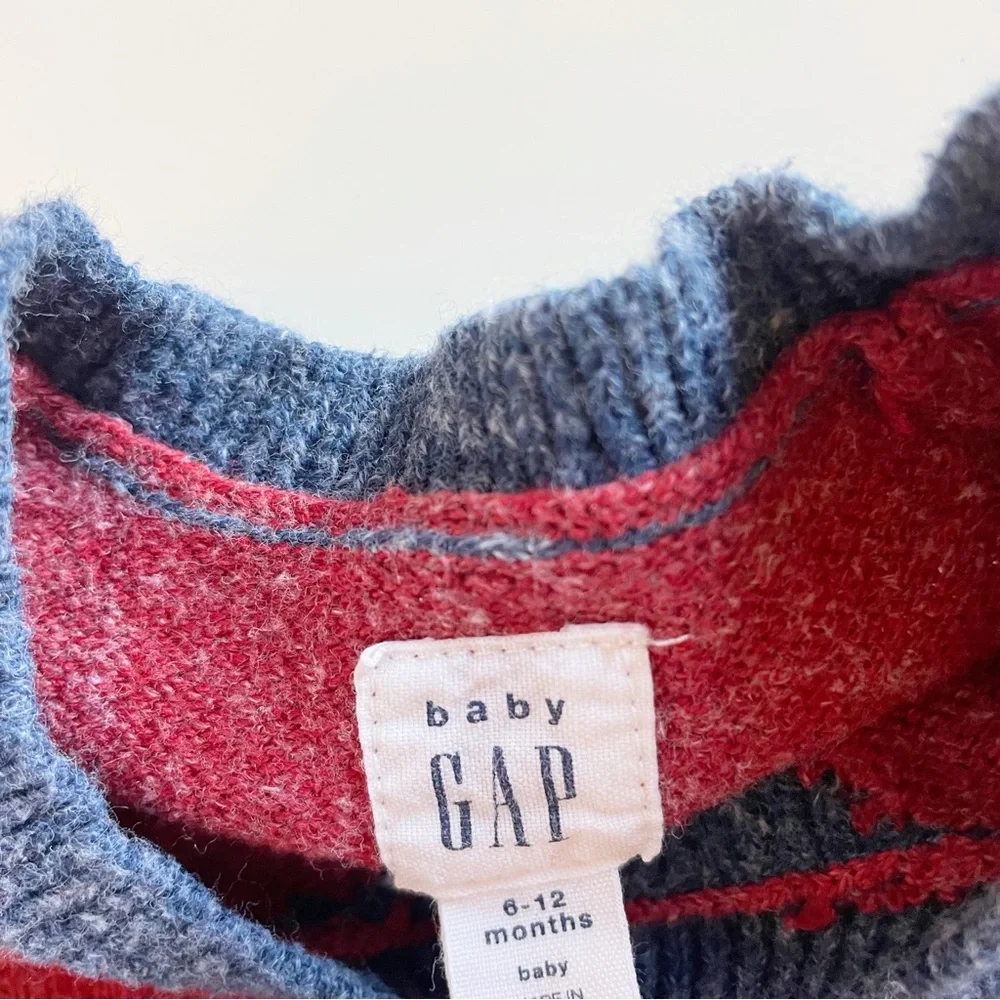 Gap Red / Blue Knit Sweater Romper | 6-12m